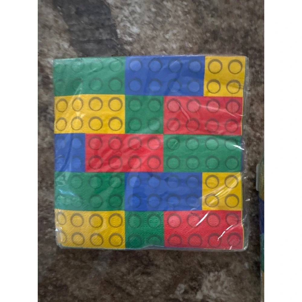Fun Express Building Block Party Lunch Napkins 32 count Toy Brick Theme